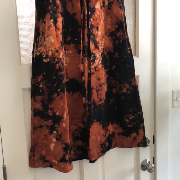 Black Desert Hand Dyed Linen Tent Dress with Pockets Tie Belt Small Batch Dye - Picture 5 of 10